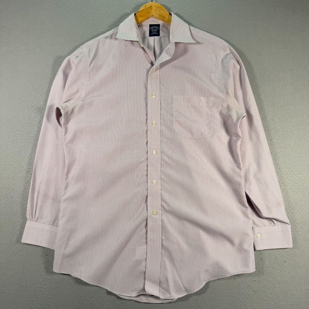 Brooks Brothers Button Up Shirt Mens 15.5-32/33 Multicolor Plaid Non Iron Formal